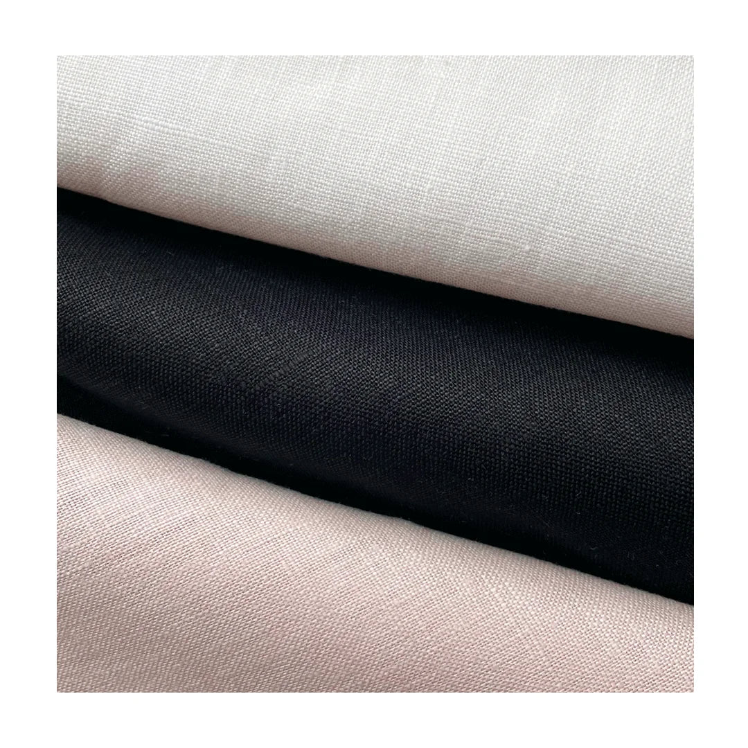 Oeko-tex Certified BCI Factory in Stock 195GSM 100% Pure Linen Fabric Plain Dyed Linen for Women and Men Clothes Shirts Pants