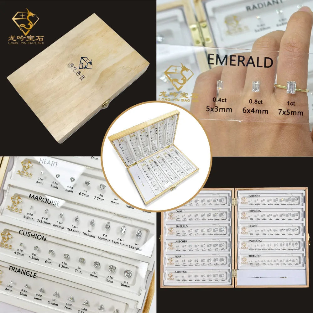 Custom Ring Main Gemstone Measurement 11 Styles 5A Fire Cubic Zirconia Shapes Diamond Size Chart Tools for Jewelry