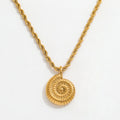 Fenny 18K Gold Plated Daint Snail Pendant Rope Chain Necklace Stylish for Women Stainless Steel Jewelry Wholesale