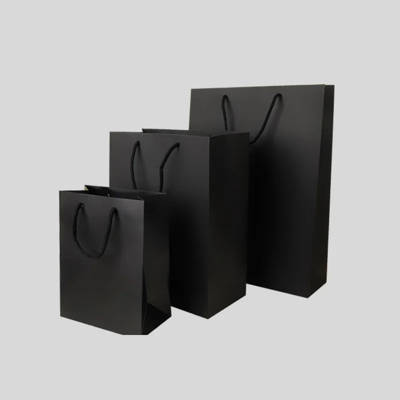 Black Luxury Gift Carton Gift Wrapping Bag Paper Packaging Wholesale Custom Packaging With Own Logo