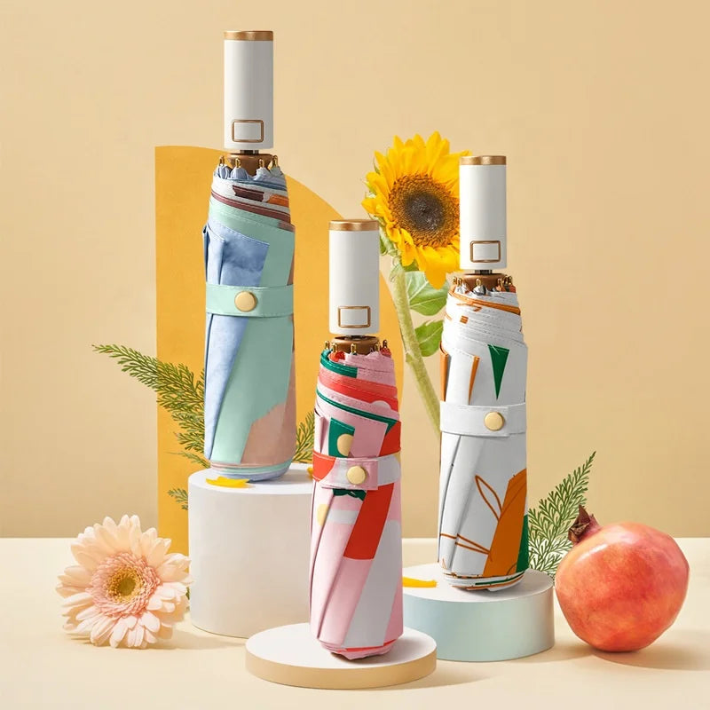 Creative Fruit Umbrella High-end Luxury Windproof Sunscreen Sunshade Travel Compact Automatic Folding Umbrella