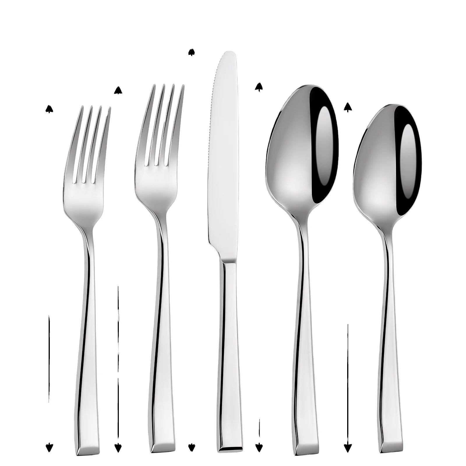 304 Stainless Steel Custom High Quality Gold Flatware Restaurant Kitchen Dinnerware Silverware Royal Cutlery Set for Wedding