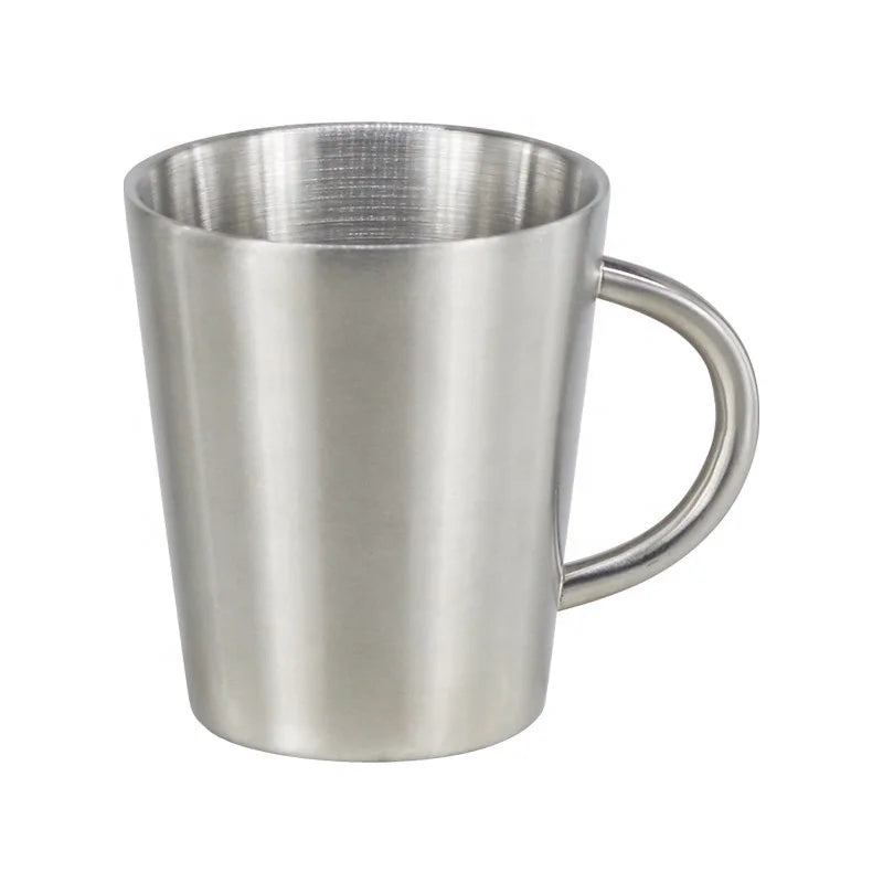 Stainless Steel Double Wall Cups 10oz Coffee Espresso Sippy Water Drinking Cup Travel Coffee Mugs with Handle