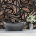 Black Abstract 3D Effect Wall Art Luxury Wallpaper With Wood Grain Background Wall Mural