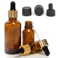 Wholesale Boston Round Blue Amber Essential Oil Glass Bottles With Screw Cap
