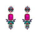 Stylish Multilayer Sparkling Glass Diamond Earrings Exaggerated Rhinestone Crystal Geometric Dangle Earrings for Party
