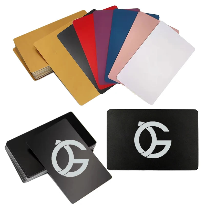 Meta Card Stainless Steel Silver Metal Laser Engraving Thickness Black Custom Metal Blank Custom Business Cards