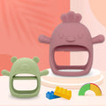 Chicken and Triceratops Animal Shape Anti-dropping Infant Chew Silicone Toy Hand 0-6 Month Soft Silicone Babys Teething Toys
