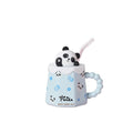 Madou Cute Animal Ceramic Tumbler Straw 400ml/600ml Capacity Lovely Pattern Lid Porcelain Clay Giftware ODM Model Online Payment