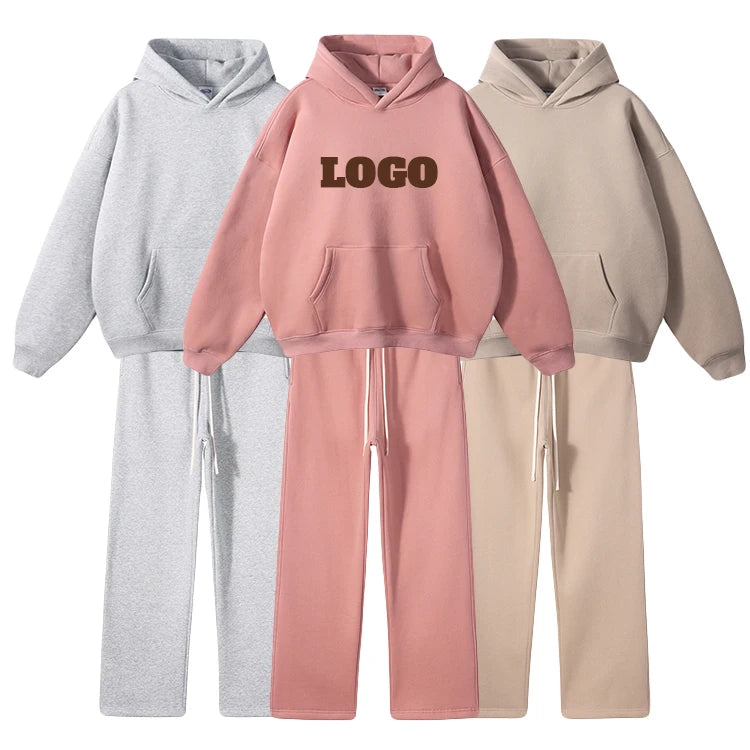Heavy Polyester Cotton Hooded Sweater for Men Women Autumn/Winter Loose Fit Custom Logo 3D Embroidery Anti-Pilling Breathable