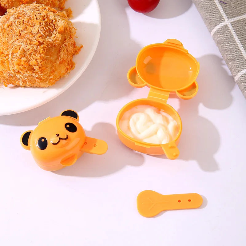 Bento Accessories Kids Sauce Bottles Plastic Sauce Dressing Bottle Mini Size Kawaii Sauce Container for Lunch Box