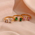 Shining Zircon Adjustable Ring Waterproof Anti Tarnish Free Jewelry Stainless Steel Jewelry Custom