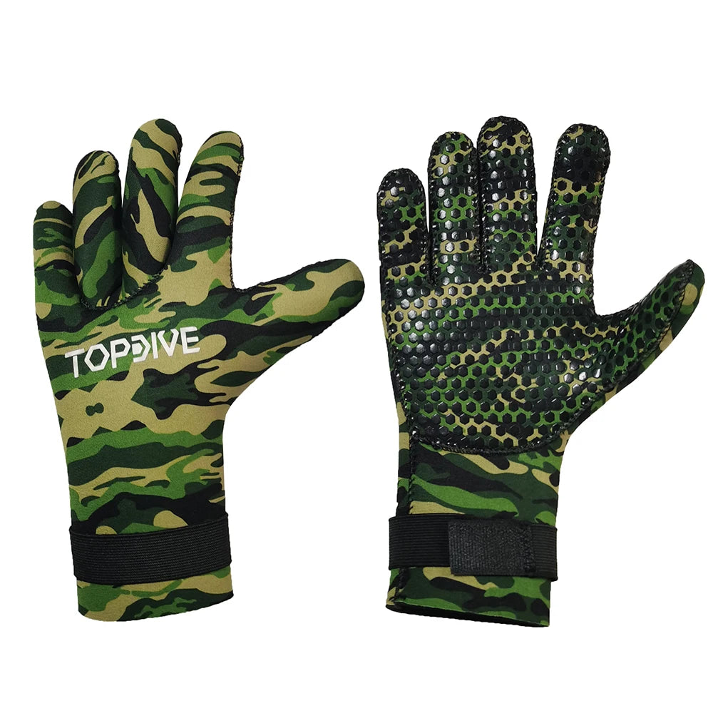Factory Wholesale Custom Sublimated Anti Slip Rubberized Palm Durable Neoprene Surfing Swimming Diving Gloves