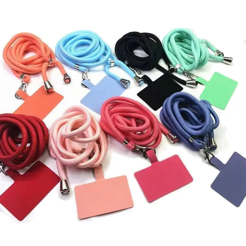 Mobile Phone Lanyard Holder Adjustable Crossbody Polyester Neck Cellphone Lanyard Strap with Patches