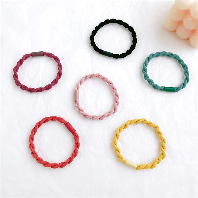 Korea Internet Celebrity Hair Rope Simple Versatile Basic Braided Headband with Contrasting Color Twist Sweet Style
