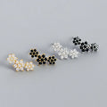 EI1012 Dainty Mini 925 Sterling Silver Gold Vermeil Cubic Zirconia Zircon CZ Flower Floral Studs Earrings for Ladies