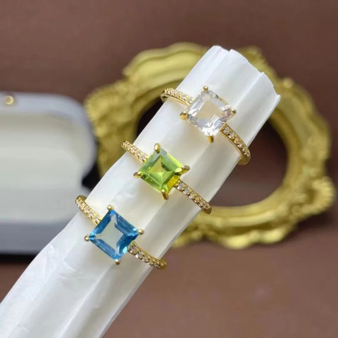 Factory Wholesale Egyptian 925 Sterling Silver Emerald Cut Classic Vintage Wedding Ring Set for Couple Party Gemstone