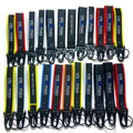 Customized Brand Embroidery Text Key Ring Key Chain Motorcycle Car Biker Cycling Keyring Custom Car Embroidered Keychain