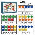 Magnetic Ten-Frame Set - Math Manipulative for Elementary - 5 Ten Frames & 55 Math Counters for Kids Math Games for Kids