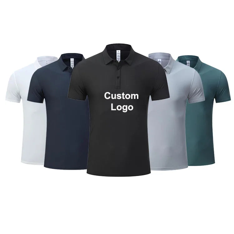 Custom Logo Embroidered Personalized Polo Shirt Fitness T Shirt Men's Polo T-shirts Daily or Business Nylon Sport Polo Shirts