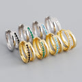 Fashion Jewelry 925 Sterling Silver Cross Double Line Hoop Earring 18K Gold Plated 925 Silver Earring for Women Wholesale