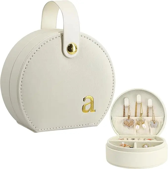 Customizable Gold Letter Logo Travel Jewelry Case with Detachable Handle Lady Fashion Accessory Organizer Gift