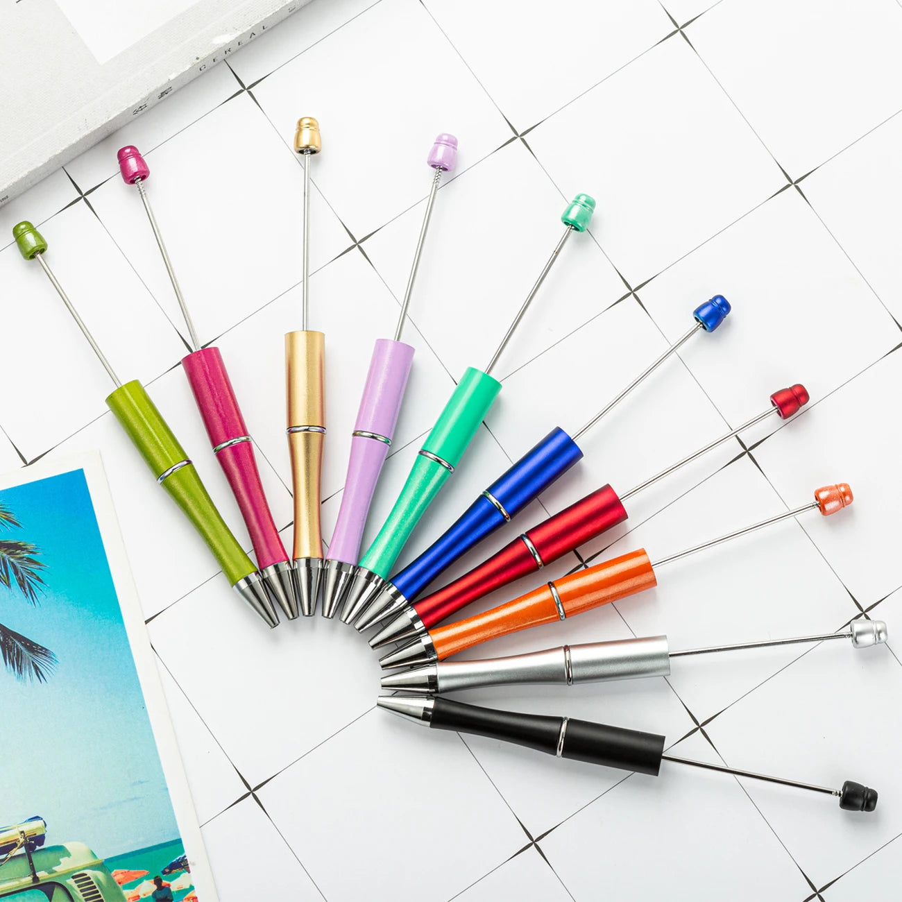 Hot Sale DIY Bead Ball Pen Creative Gift Decorate Pen with 1.0mm Writing Width Fast Shipping Plastic and Metal Material