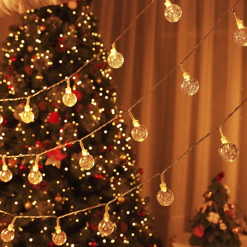 LED Bubble Balls Outdoor Indoor String Lights Battery Operated Fairy Lights for Bedroom Dorm Patio Garden Christmas Party