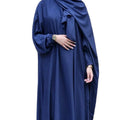 2023 New Plain Solid Color Abaya Nida Material Long Khimar Hijab Dress for Ramadan Prayer Summer Season Islamic Clothing