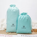 Jewelry Drawstring Bag Custom Logo Silk Screen Printed Velvet Packaging Recyclable Gift Craft for Candle Jewelry Custom Size