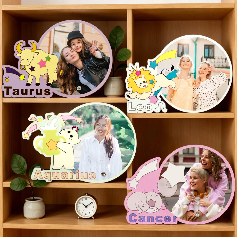 Sublimation Blank MDF Zodiac Photo Frame Factory Direct 12 Constellation Design Bulk Supply Personalized Decoration Frame Gift