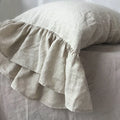 High Quality Queen Size Linen Ruffle Pillowcase Cover Solid Envelope Pillow Home Hotel Woven OEKO Certified Eco-Friendly