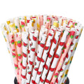 Hot Sale Custom Bit Bear Wood & Paper Straws Printed Logo Flower Design Eco Friendly Disposable Sustainable Camping Food Safe