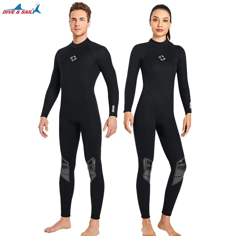 Lady Full Black Diving Suit Surfing Snorkeling Clothing Long Sleeve 3mm Neoprene Wetsuit Men