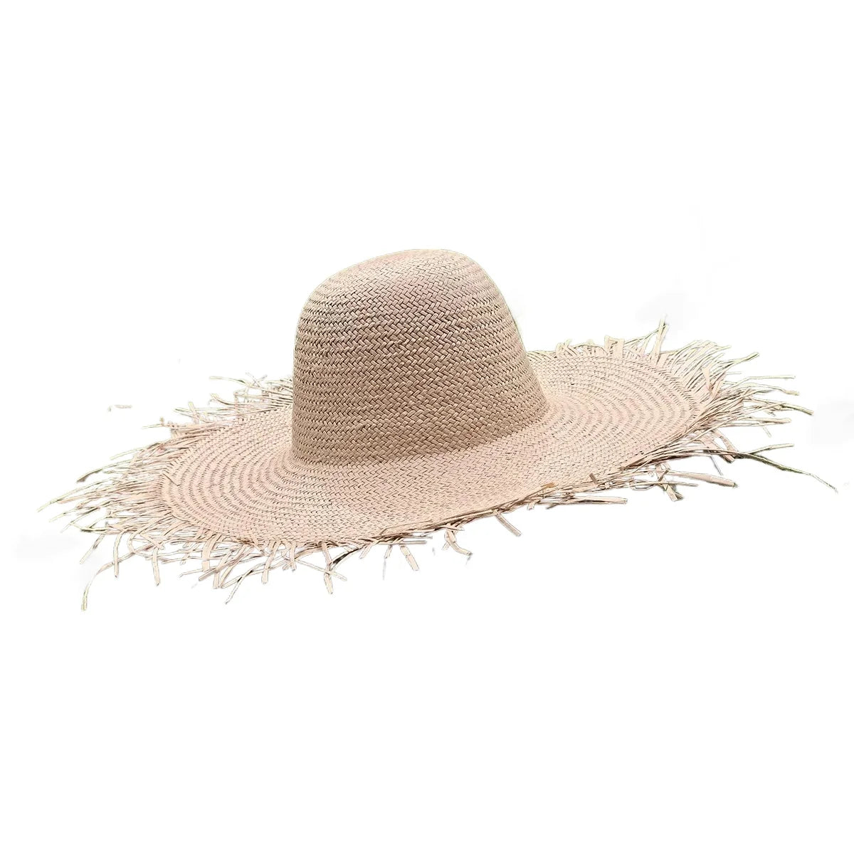 Stock Women Paper Straw Hat Wide Rough Brim Floppy Hat Summer Sun Visor Broad Brim Beach Hat