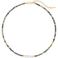 Original New Baroque Freshwater Pearls Natural Green Stone Beaded Necklace Women Jewelry Gifts Customized