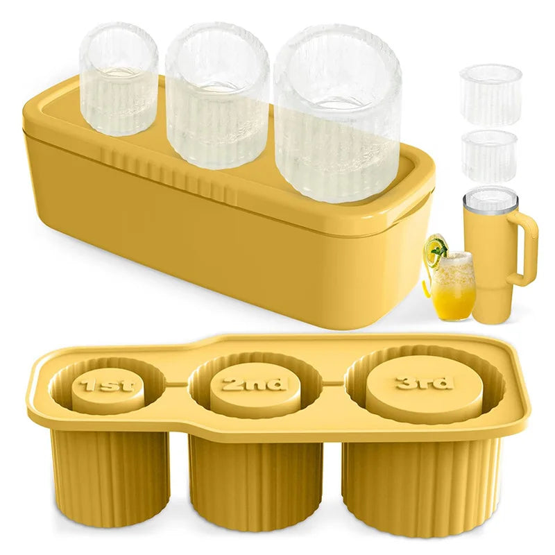 Silicone Cylinder Shape Stanley Cup Ice Mold Cube Tray Ice Maker for Whiskey Cocktail Drinks and Coffee 20Oz 30Oz 40Oz