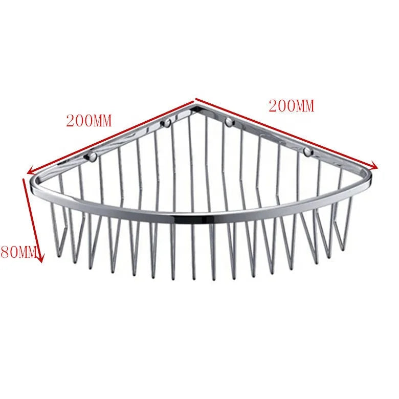 Family & Hotel Use Stainless Steel 304 Wall-Mounted Durable Corner Shower Basket