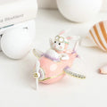 SHINNYGIFTS Cartoon Rabbit Airplane Decorative Metal Box Plated Pewter Trinket Box for New Year Souvenirs and Gifts