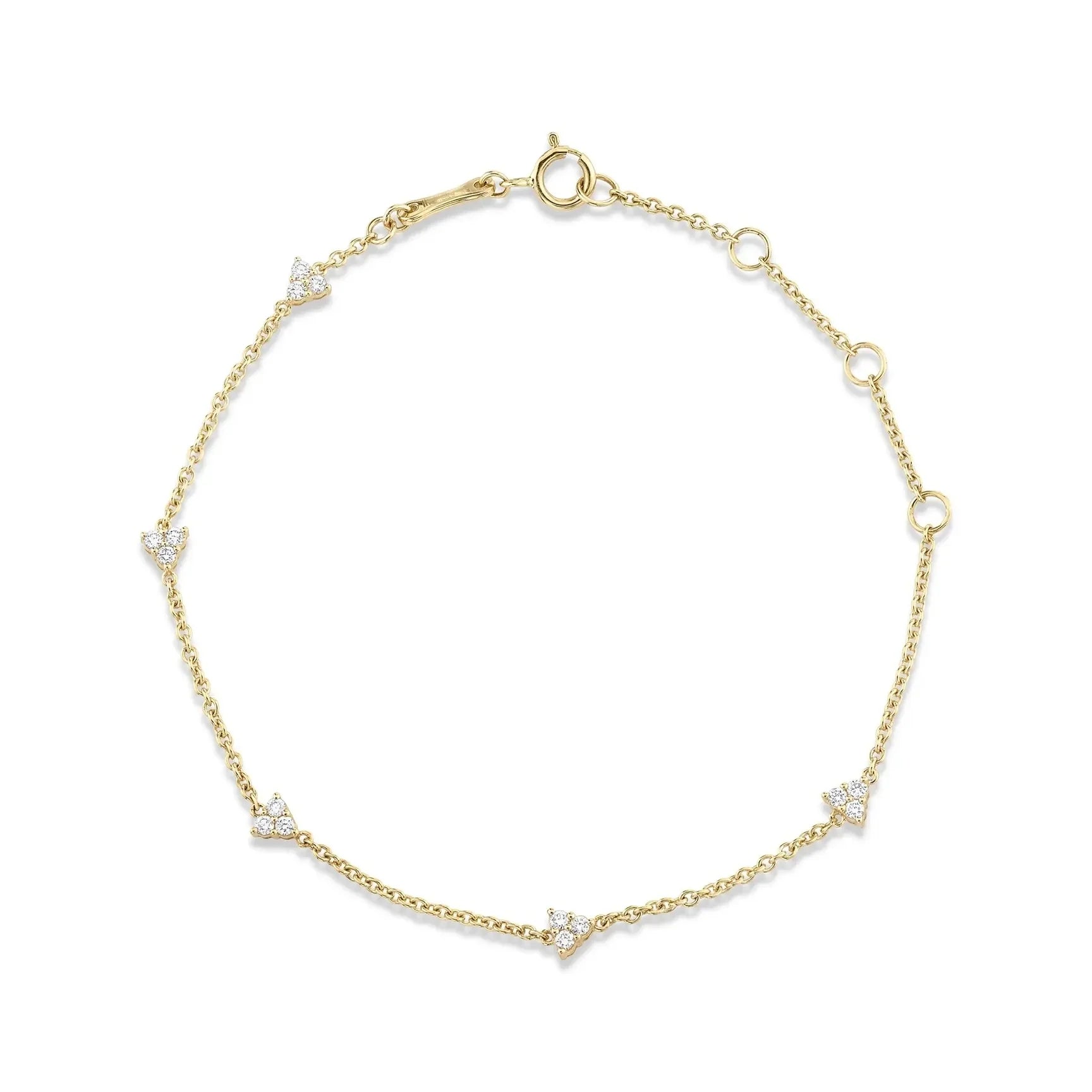 LOZRUNVE 925 Sterling Silver Gold Delicate Diamond Triple Charm Bracelet for Women Wholesale Custom Jewelry