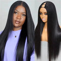 Light Yaki Straight U Part Transparent for Wig Glueless 40 Inch Full Peruvian Remy Human Hair 180% Density Long Length Women