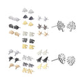 2021 Earrings Minimalist Stud Earrings 18k Gold Tree Stainless Steel Stud Earring for Women Plant Shape