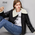 Good Quality Wholesale Black Puffer Jackets Fleece Thick Parka for Women Winter Custom Shearling Coat Leather Jackets