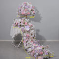Purple Artificial Flower Runner Flower Ball for Wedding Decoration Table Flowers Row