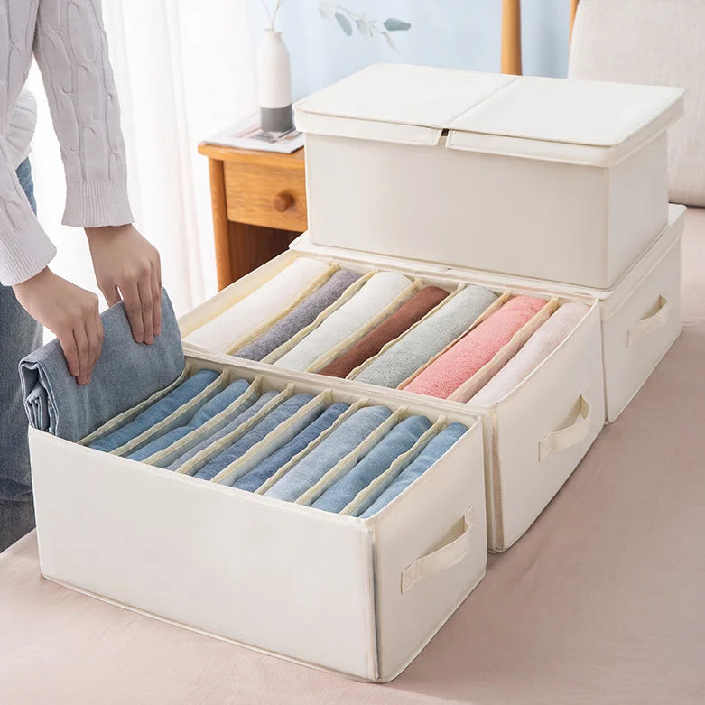 HM-B008 Custom Foldable Clothes Storage Box Organiser Wardrobe Compartment Organizer Cabinet Storage Bag for Clothes
