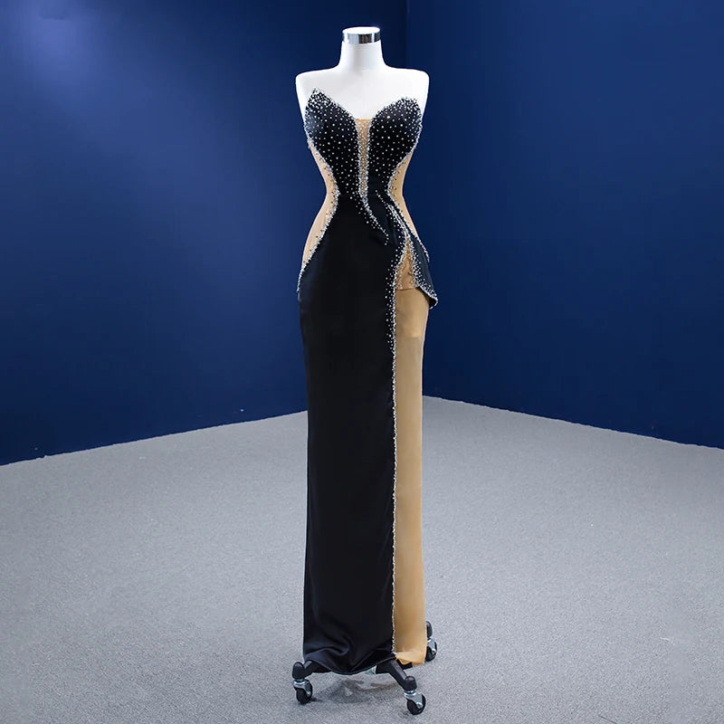 Rsm222110 Long Strapless Strappy Classic Evening Dress Tube Sleeveless Wedding Party Tube Gown
