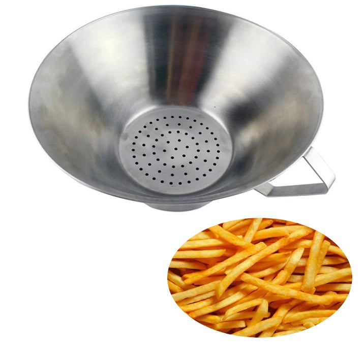 Stainless Steel Large Eco-Friendly Oil Leaker Frying Filter Hotel Household Spoon Oil Basin
