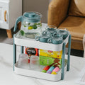 Kitchen Bathroom Sink Bowl Cup Dish Drain 2 Tier Shelf Tea Bag Coffee Capsules Snack Storage Organizer Double Layer Plastic Rack