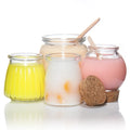 Wholesale Clear 100ml Pudding Cups Small Pudding Glass Jar Yogurt Bottle with Screw Cap and Screen Printed