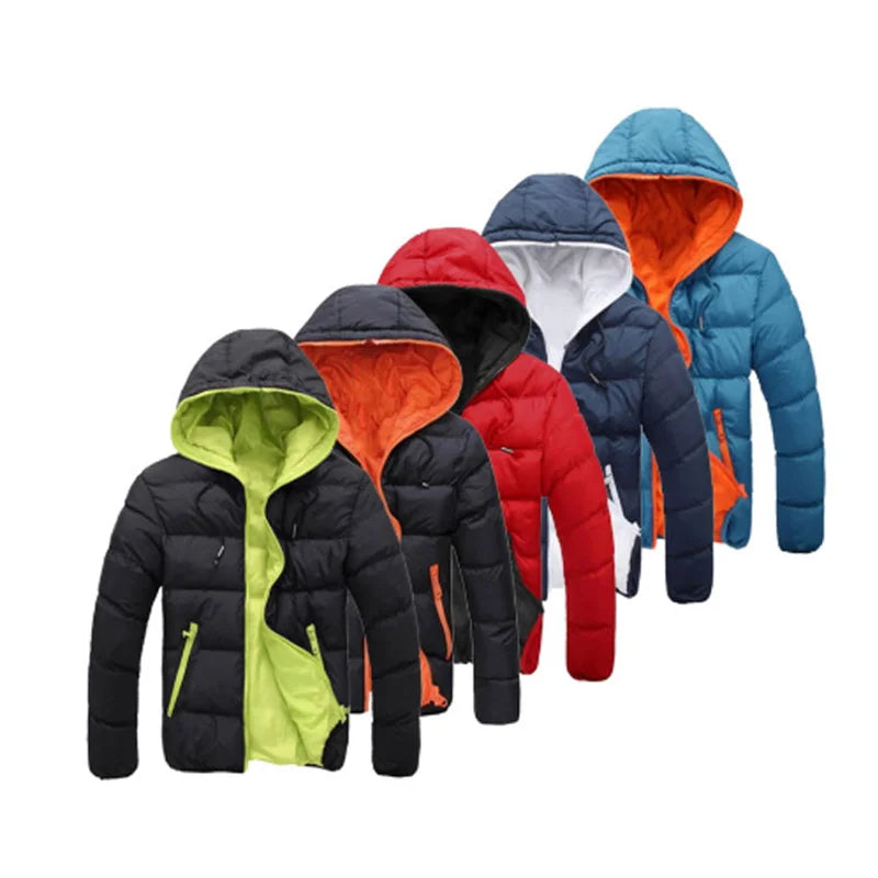 Custom logo Men's Fashion Puffer Jacket Padded Hooded Winter Warm Winter Jacket